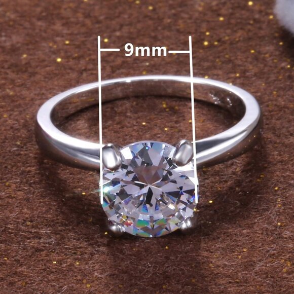 💍 Refine Beautiful Bright Four Round CZ Brass Silver Ring for Women, INDN8162 - Picture 7 of 9